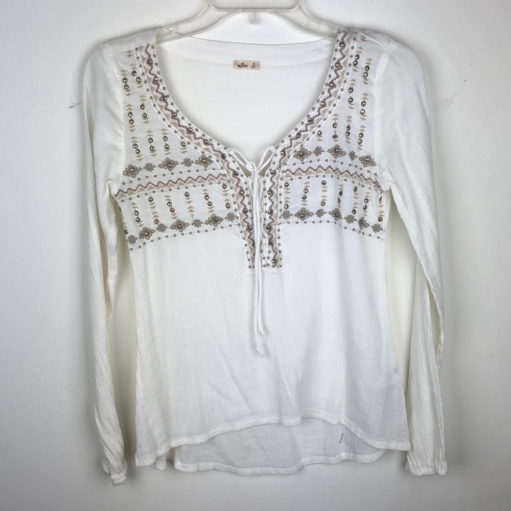HOLLISTER Long Sleeve White Blouse